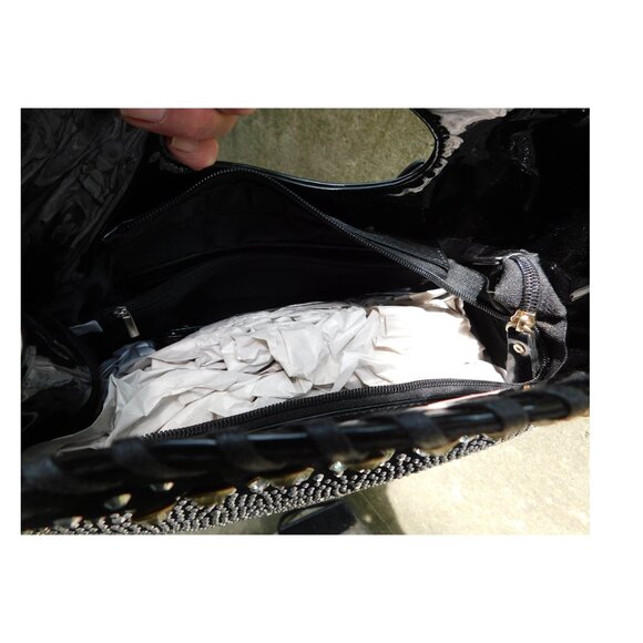 Black Chain Bling Crystal Bag New with Tag - Picture 6 of 7